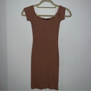 Brand New Nude Off-The-Shoulder Bodycon Dress